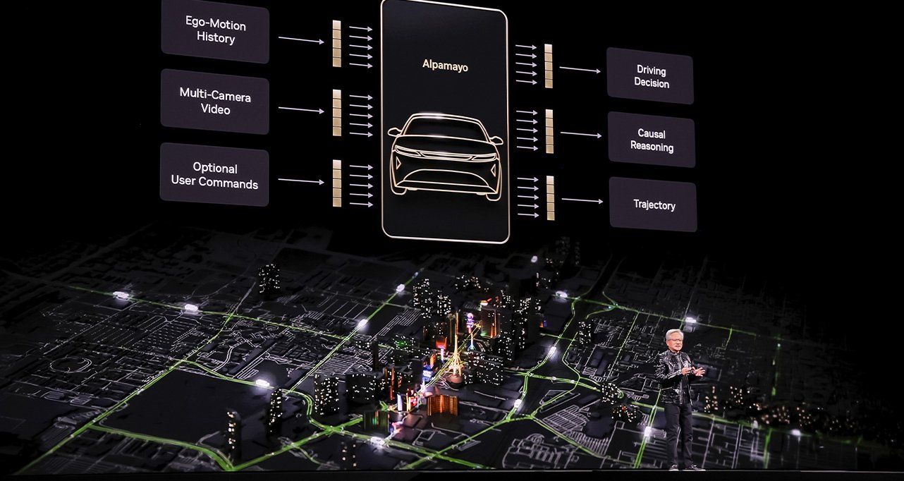 Le modèle Alpamayo de NVIDIA pour la conduite autonome, présenté au CES 2026